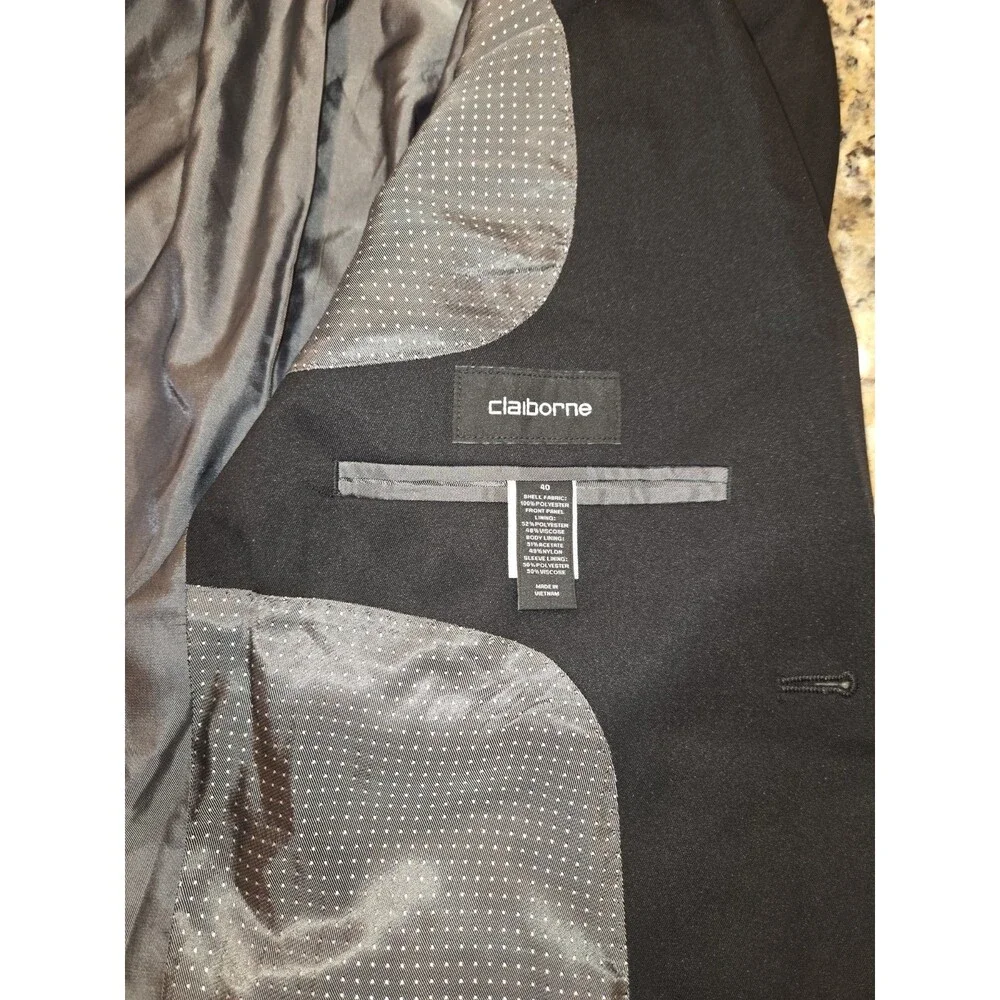 Claiborne Blazer Jacket Mens Size 40 Black, Lined, Never Worn